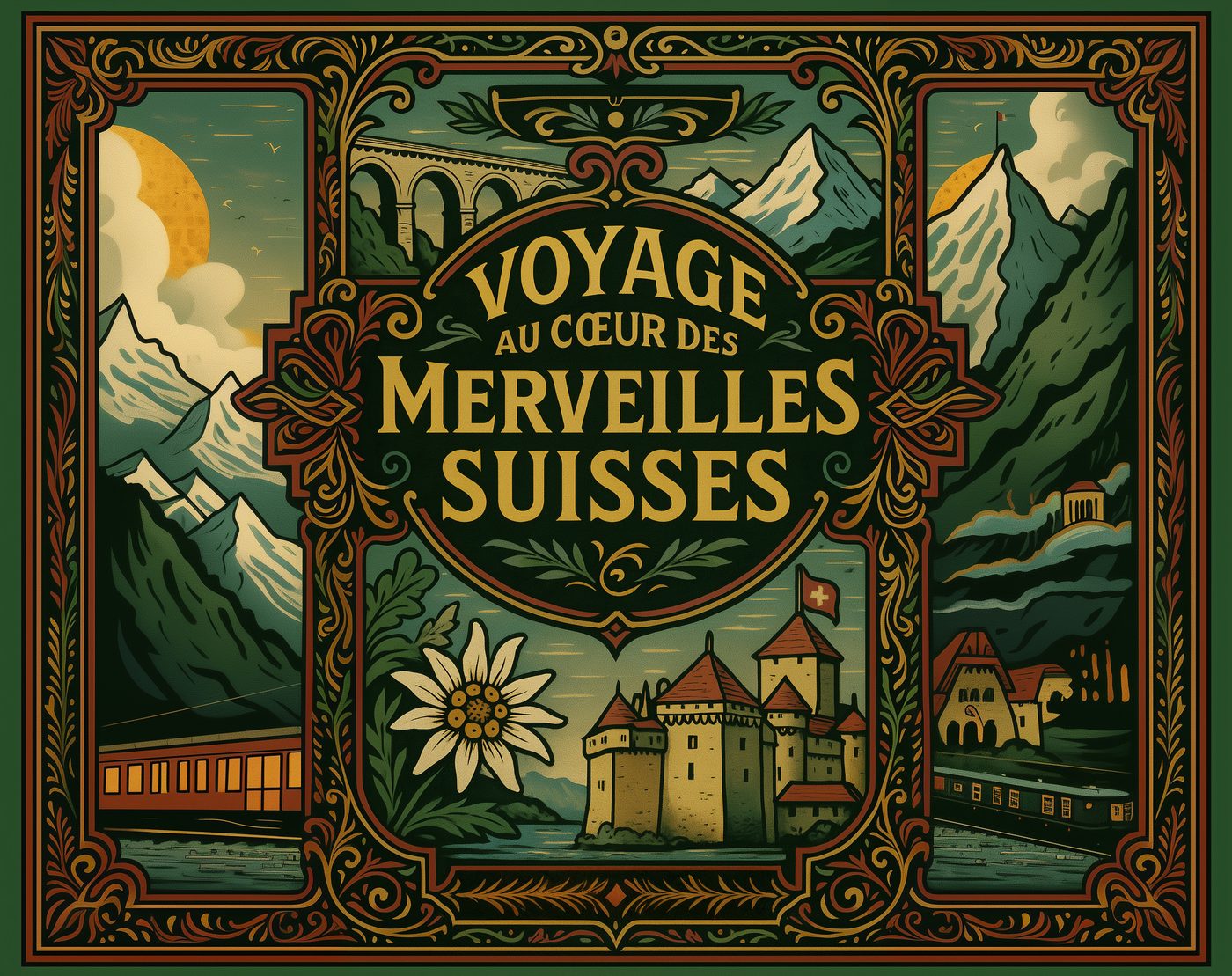 Couverture du calendrier Voyage au cœur des merveilles suisses